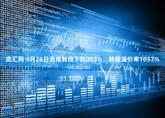 奕汇网 9月26日奥维转债下跌003%，转股溢价率1057%